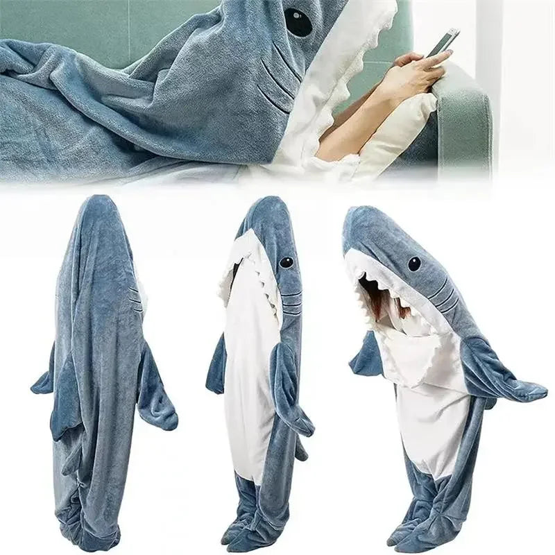 Hooded Shark Blanket Onesie