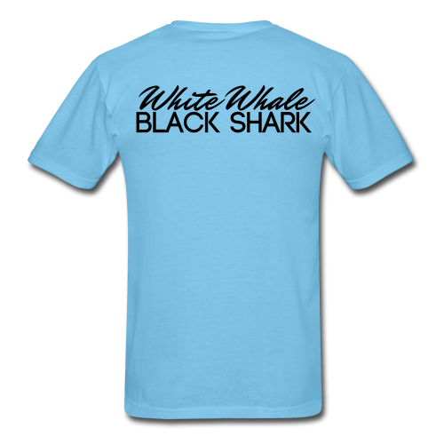 White Whale Black Shirt Men's (aquatic blue)