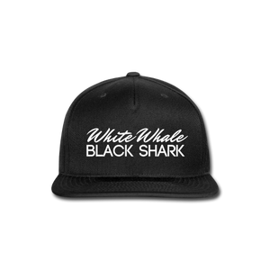 White Whale Black Shark Snapback Cap (Black)